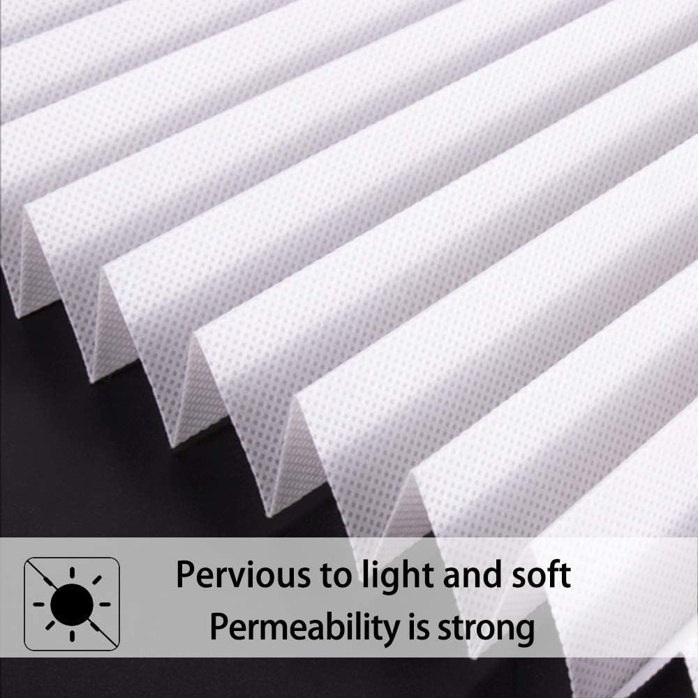 Customizable 2 Pack Light Filtering Pleated Shades with UV Protection, 48″x72″