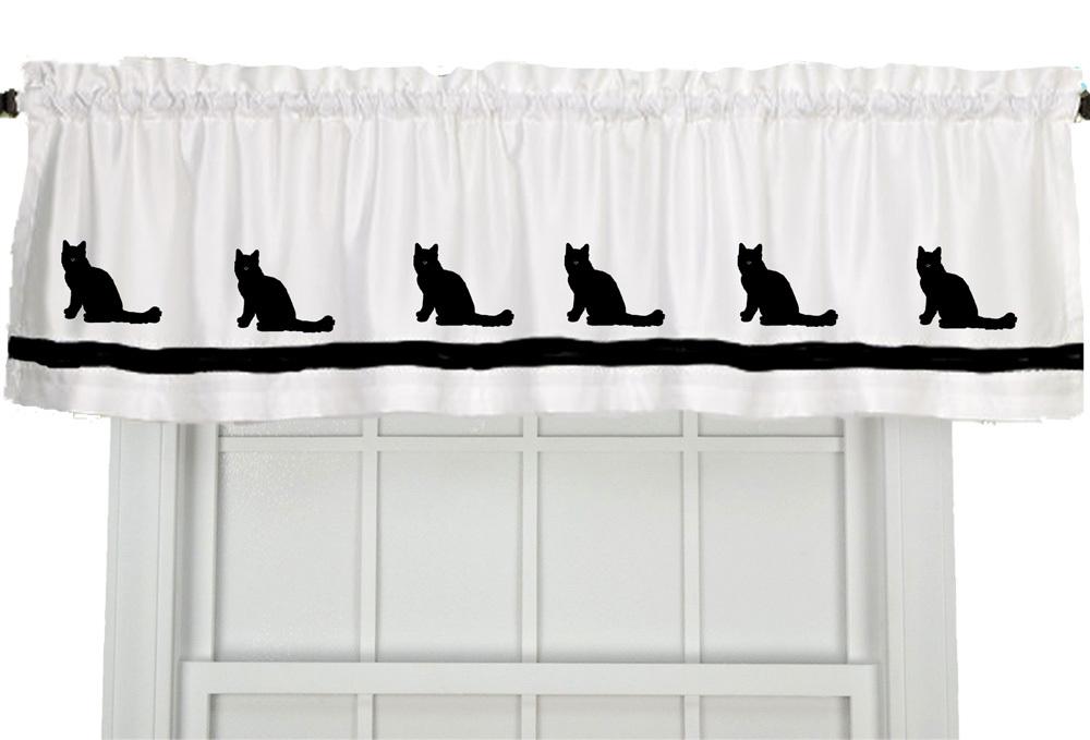 Turkish Angora Cat Window Valance Curtain in Your Choice of Colors