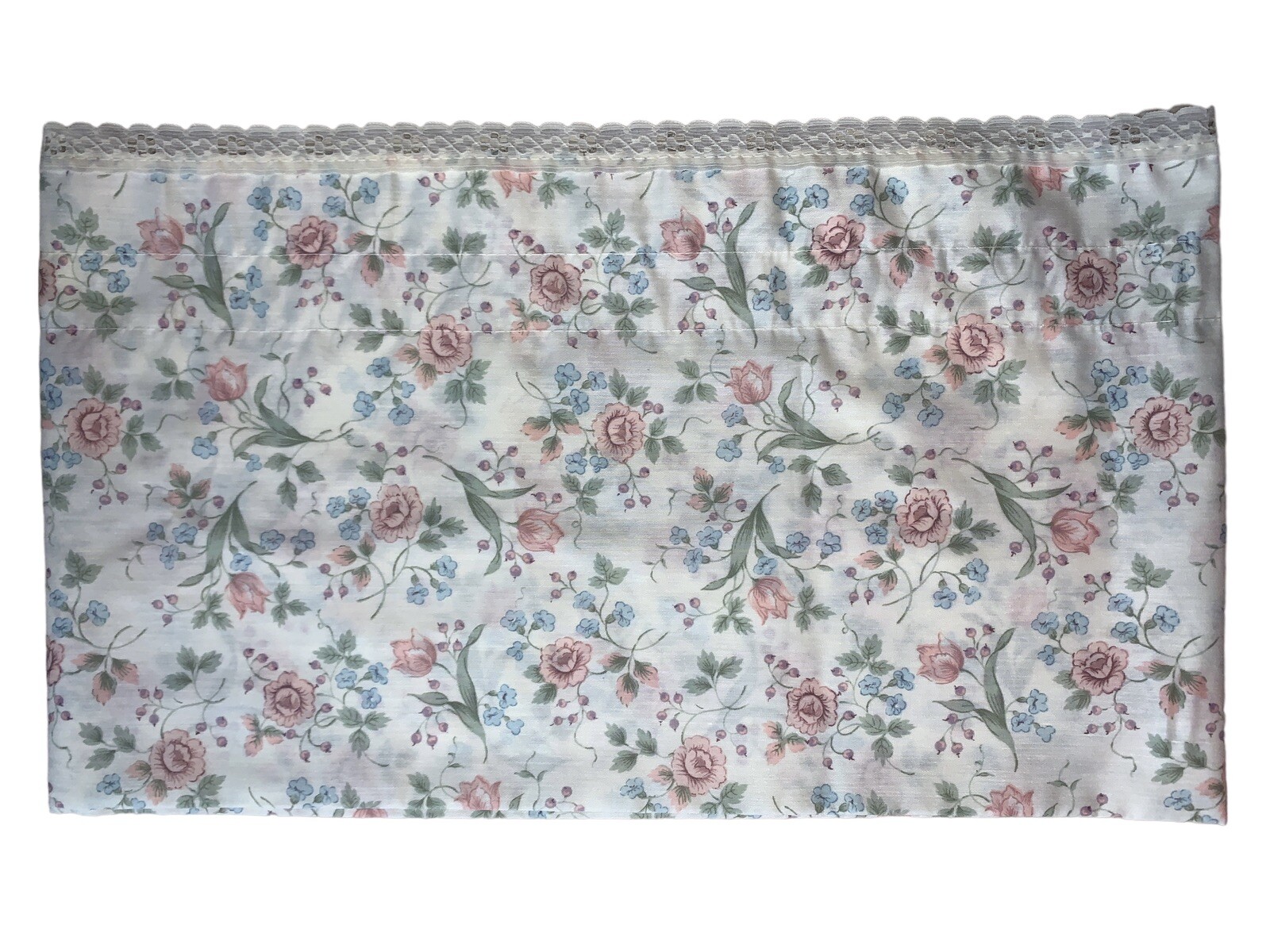 Cottage Shabby Valance Curtain 78″ x 11.5″ Floral Pink Blue Green Ivory Country