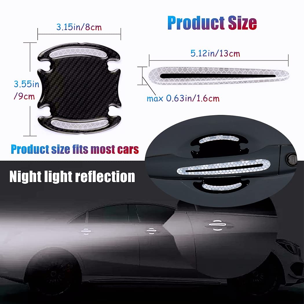 8pcs Universal 3D Carbon Fiber Texture car Door Handle Door Bowl Paint Scratc…