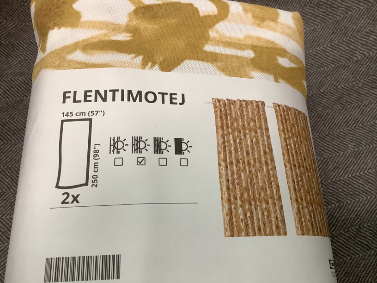 Ikea FLENTIMOTEJ curtains 57×98 ” ( 1 pair ) light beige/floral 405.681.99 NEW