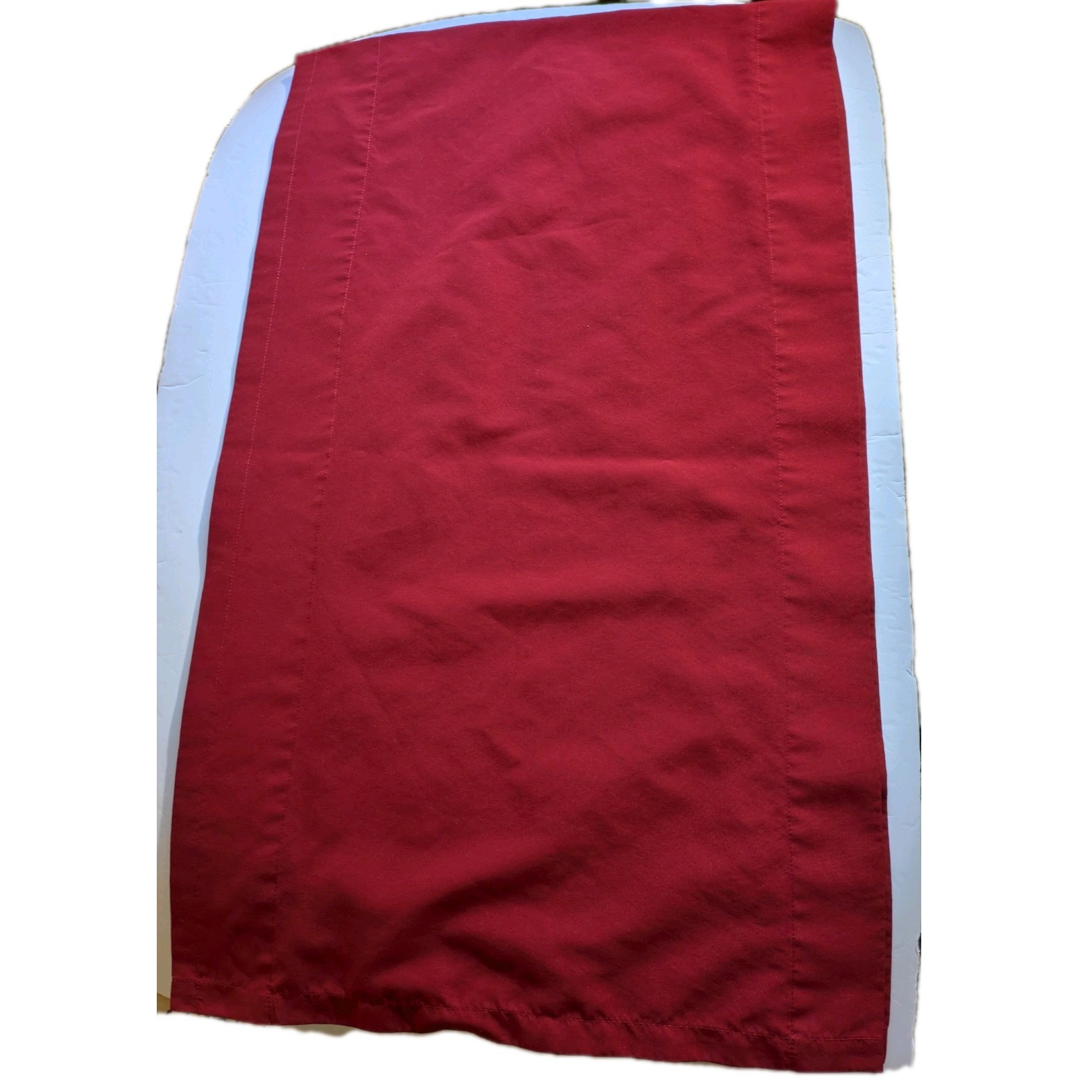 Two Solid Red 56″ X 17″ Each Rod Pocket Window Valances Unbranded