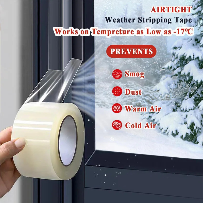5/10/20M Transparent Window Weather Sealing Tape Clear Window Draft Isolation S