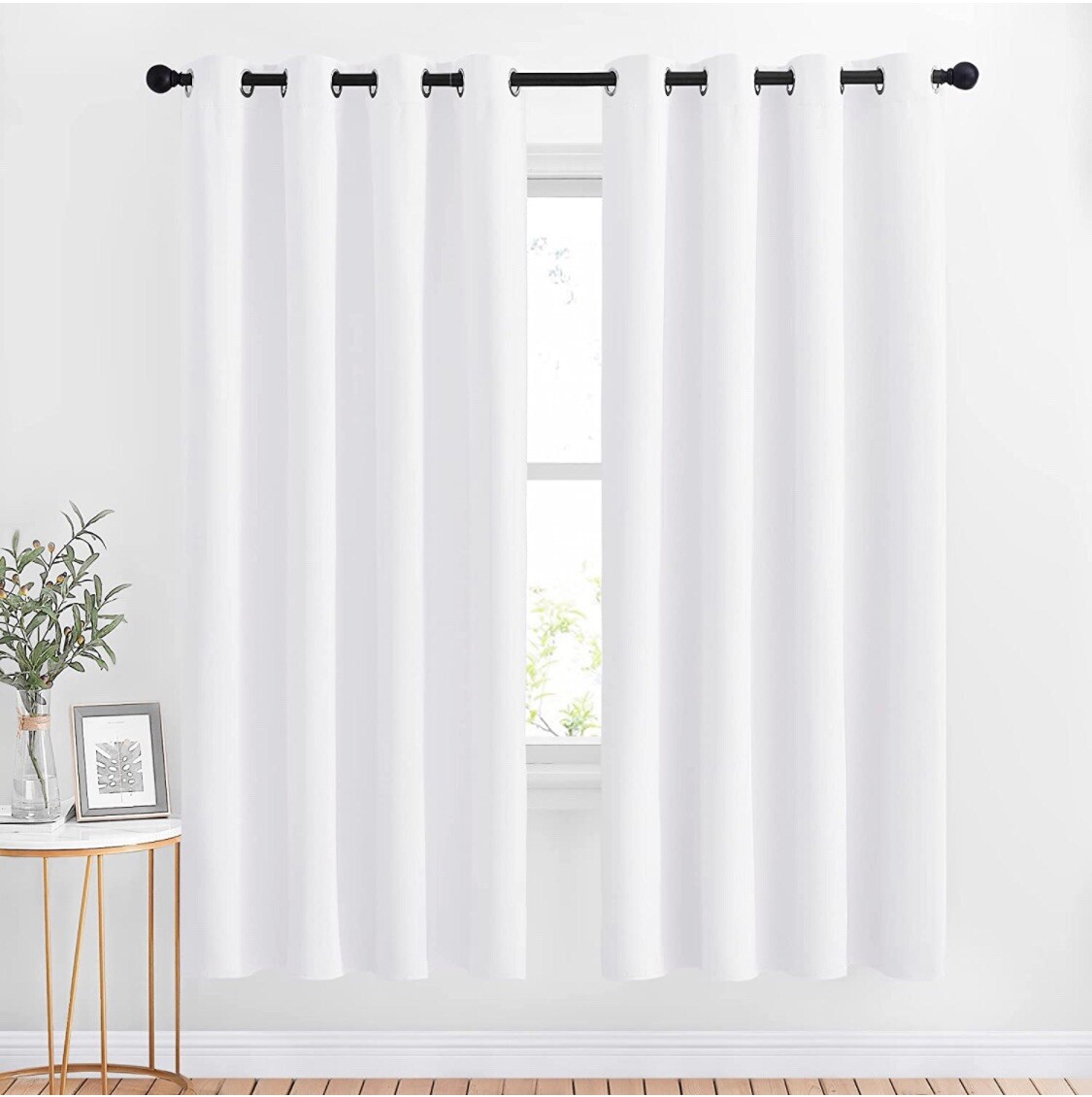 NICETOWN Blackout Window Curtains, White, 50% Sunlight Blocking(W52”by L72”)