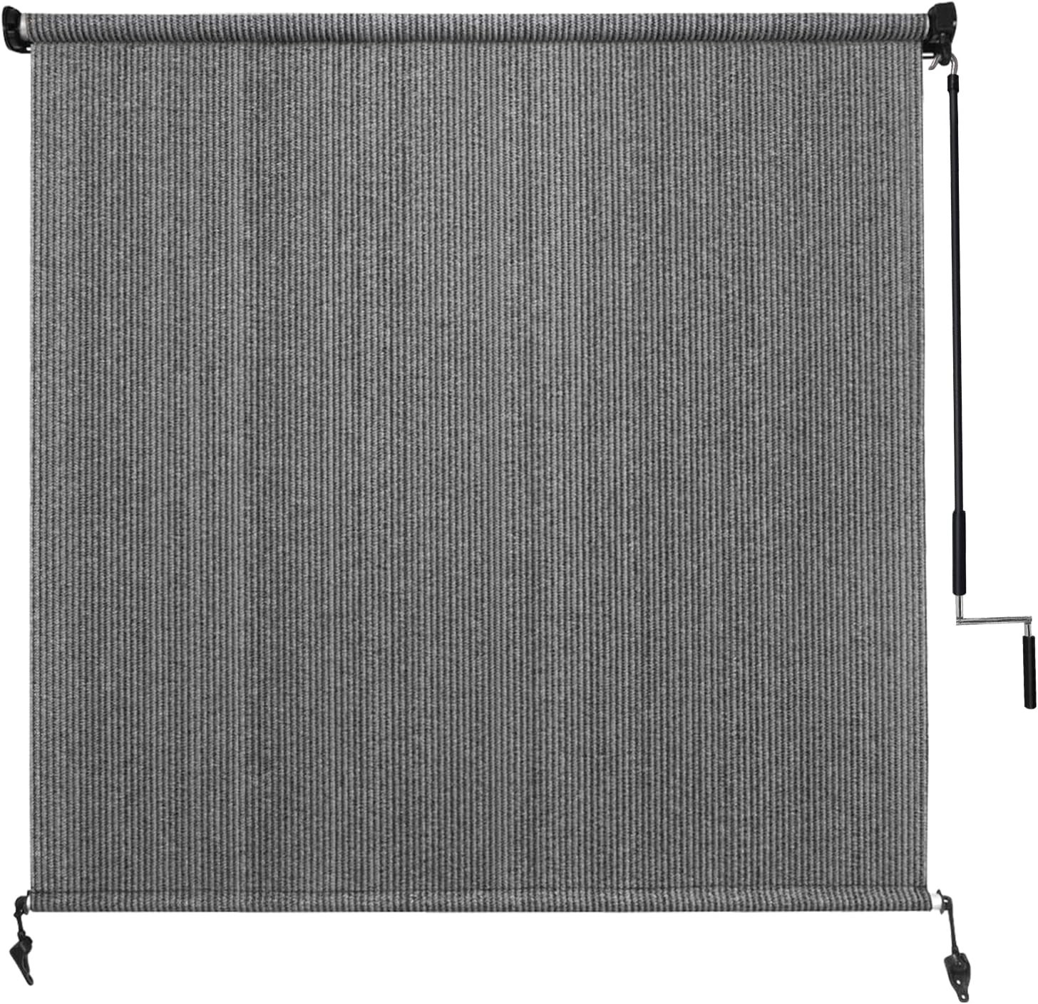Outdoor Roller Shade 8×8 UV Blocking Cordless Patio Blinds Sun Screen