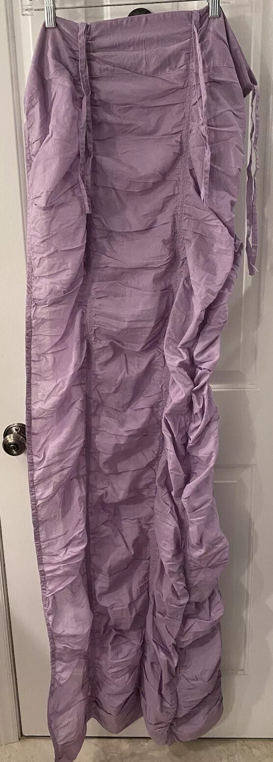 1 Pottery Barn Teen Purple Ruched Cotton Window Drape Sheer 44″ X 63” EUC!