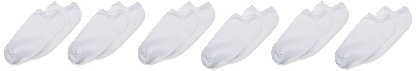 HUE Women’s Cotton Liner Socks (6-Pack) One Size White