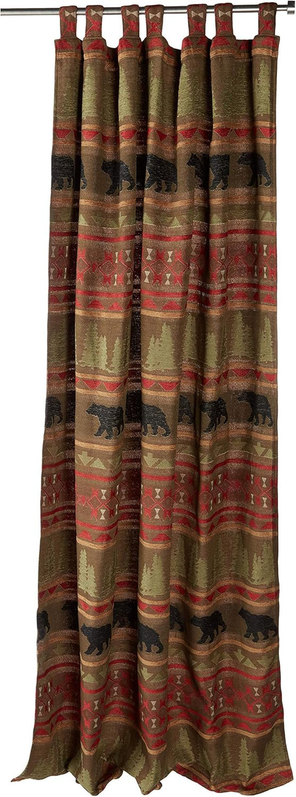 Bear Country Woven Chenille Curtain Panel Set – 2 Panels, 54″ x 84″ Each