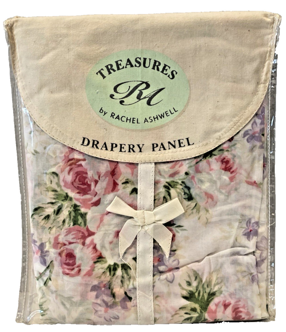 NIP Treasures Rachel Ashwell Amanda Drapery Panel 42″x84″ Pink Roses 2 Available