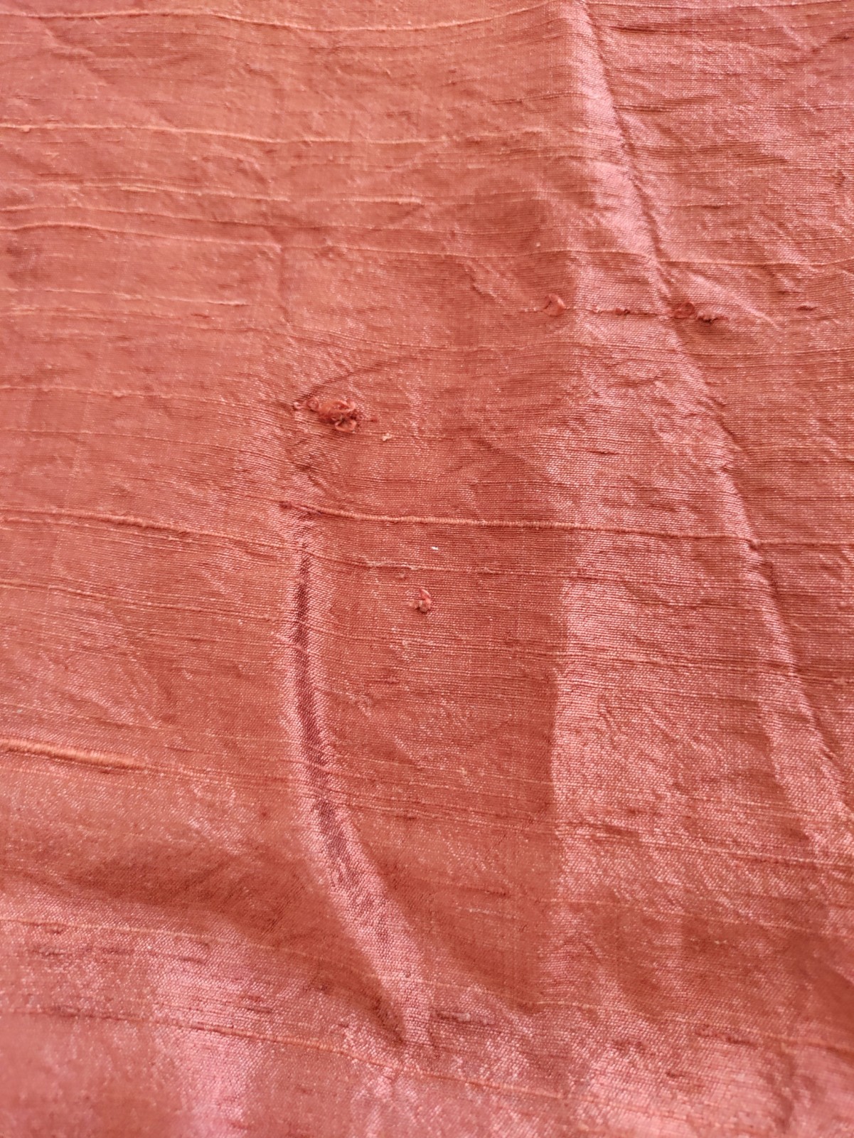 Oxblood Red 100% Silk Drapery Panel 40×78 Lined Rod Pocket Curtain Vintage 1990s