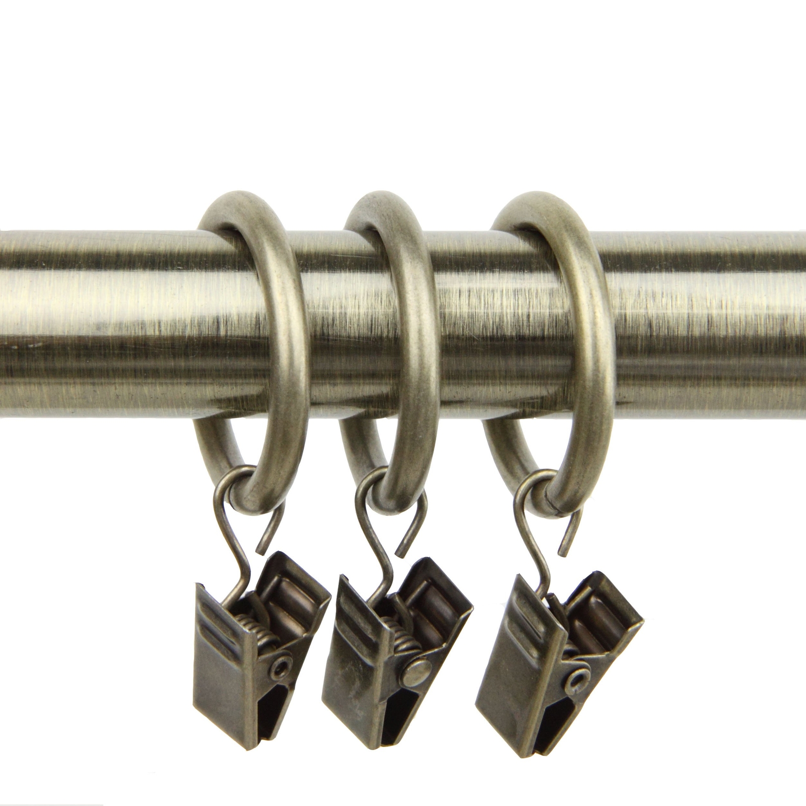 10 Count 1inch Curtain Rings With Clip For Windows Antique Brass