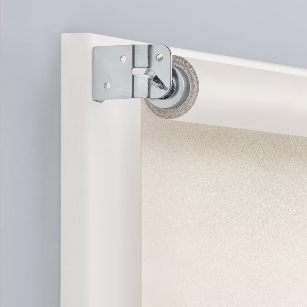 Cut-To-Size Cream Cordless Room Darkening Vinyl Roller Shade 37.25 In. W X 72 In