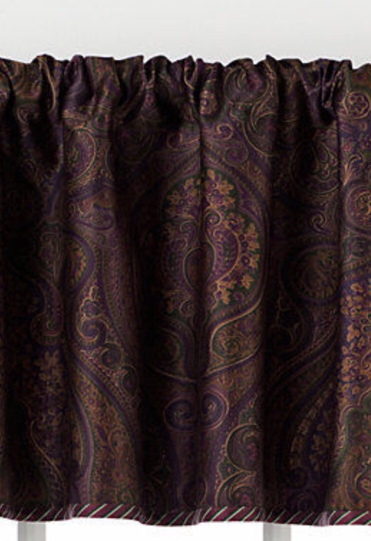CHAPS Home PRESTON PAISLEY Window VALANCE Size: 80″ x 17″ New SHIP FREE Purple