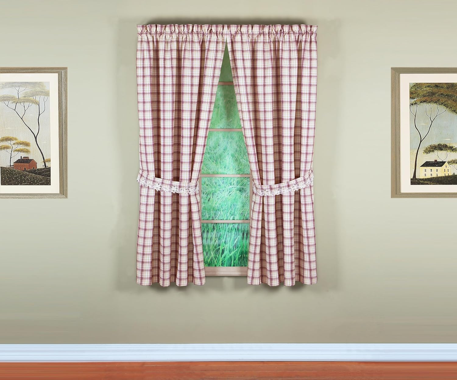 , Dover Cutwork Embroidery Panel Pair 84″, Burgundy, 4-Piece-Set, 80″ W X 84″ L