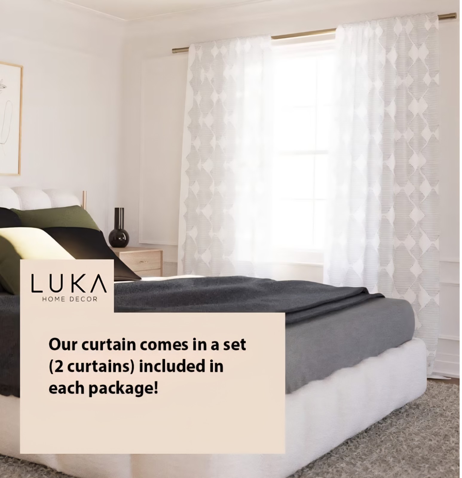 Contemporary Modern, Scandi-Style, Minimalist, Airy, Breez 2 Panel Curtain 50×96