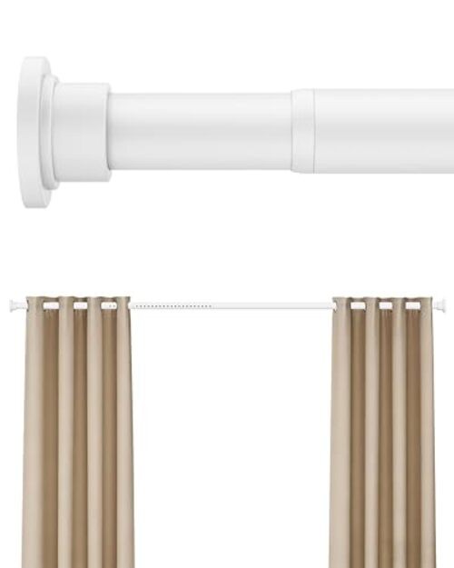 Heavy Duty Tension Curtain Rod by , 42 to 123 Inches, Anti 42-123 Inches White