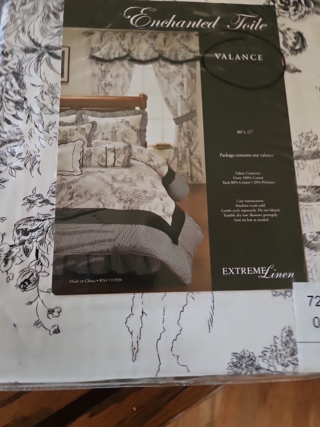 Enchanted Toile Country Toile Lot Of 2 Valances By Extreme Linen 80″ X 17″ Each