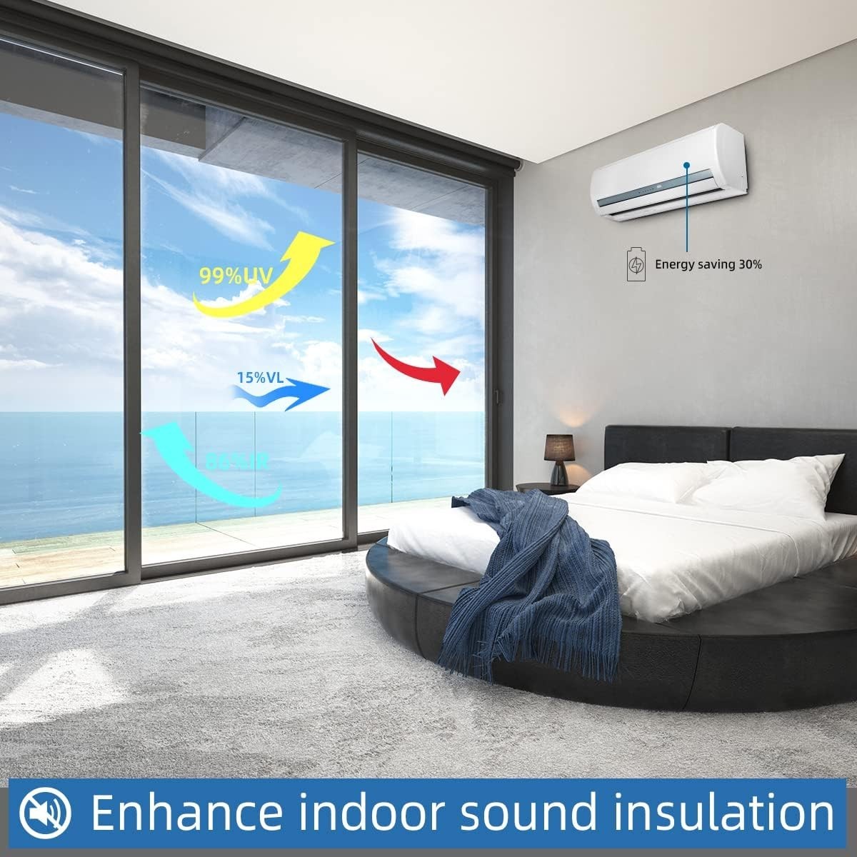 Cosmic Black Window Film, PET Material, Privacy Tint