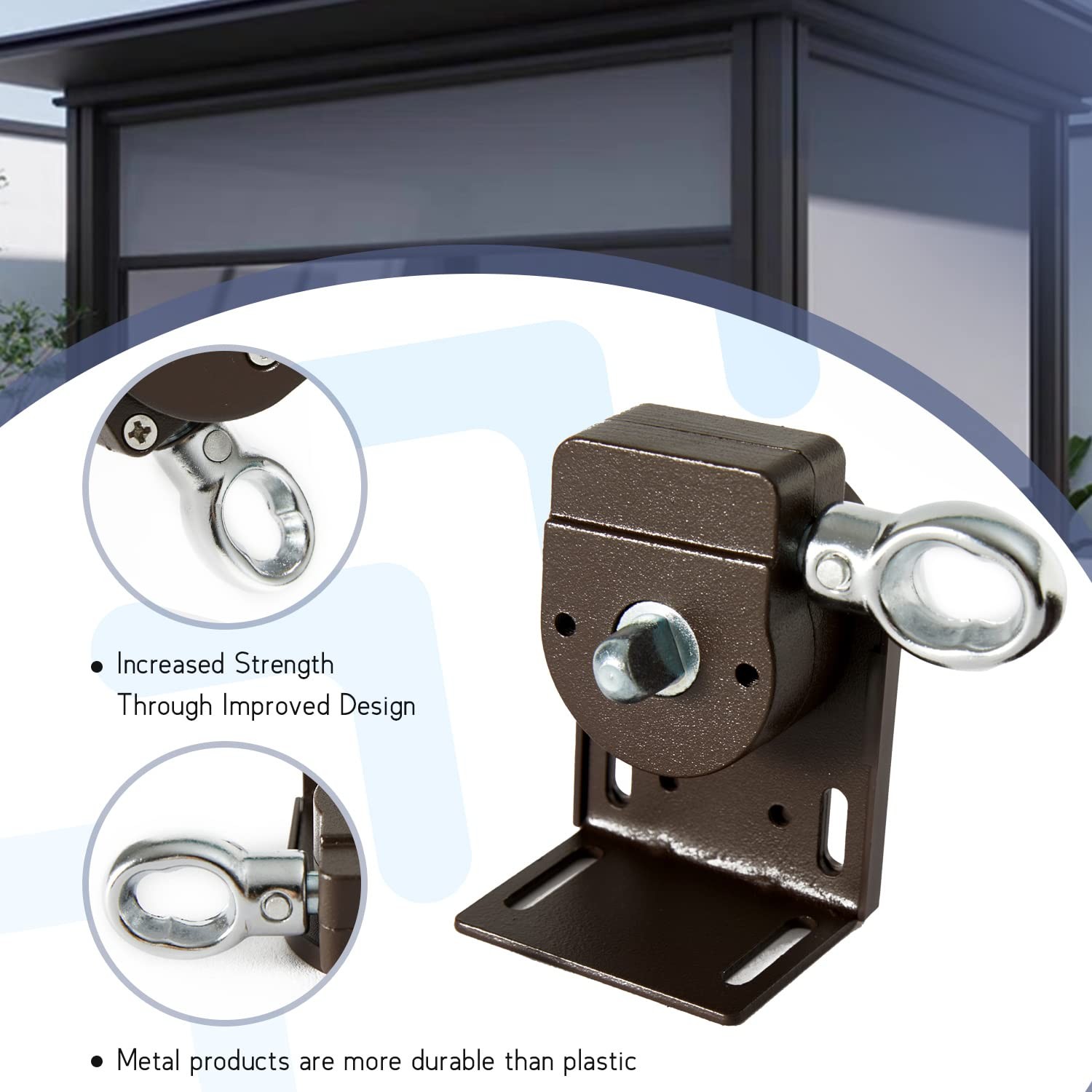 Lihopefe Sunshade Replacement Bracket, Metal Cordless bracket, Brown