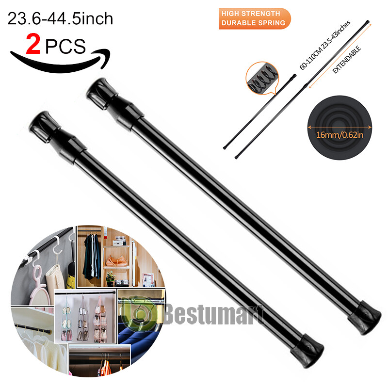 Adjustable Length Spring Metal Tension Curtain Rod for Window Kitchen,Bathroom