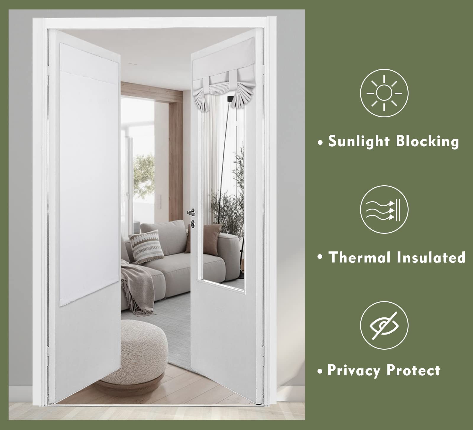 Pi Blackout Window Curtain 2 Panels Room Darkening Thermal Insulated Tie Up