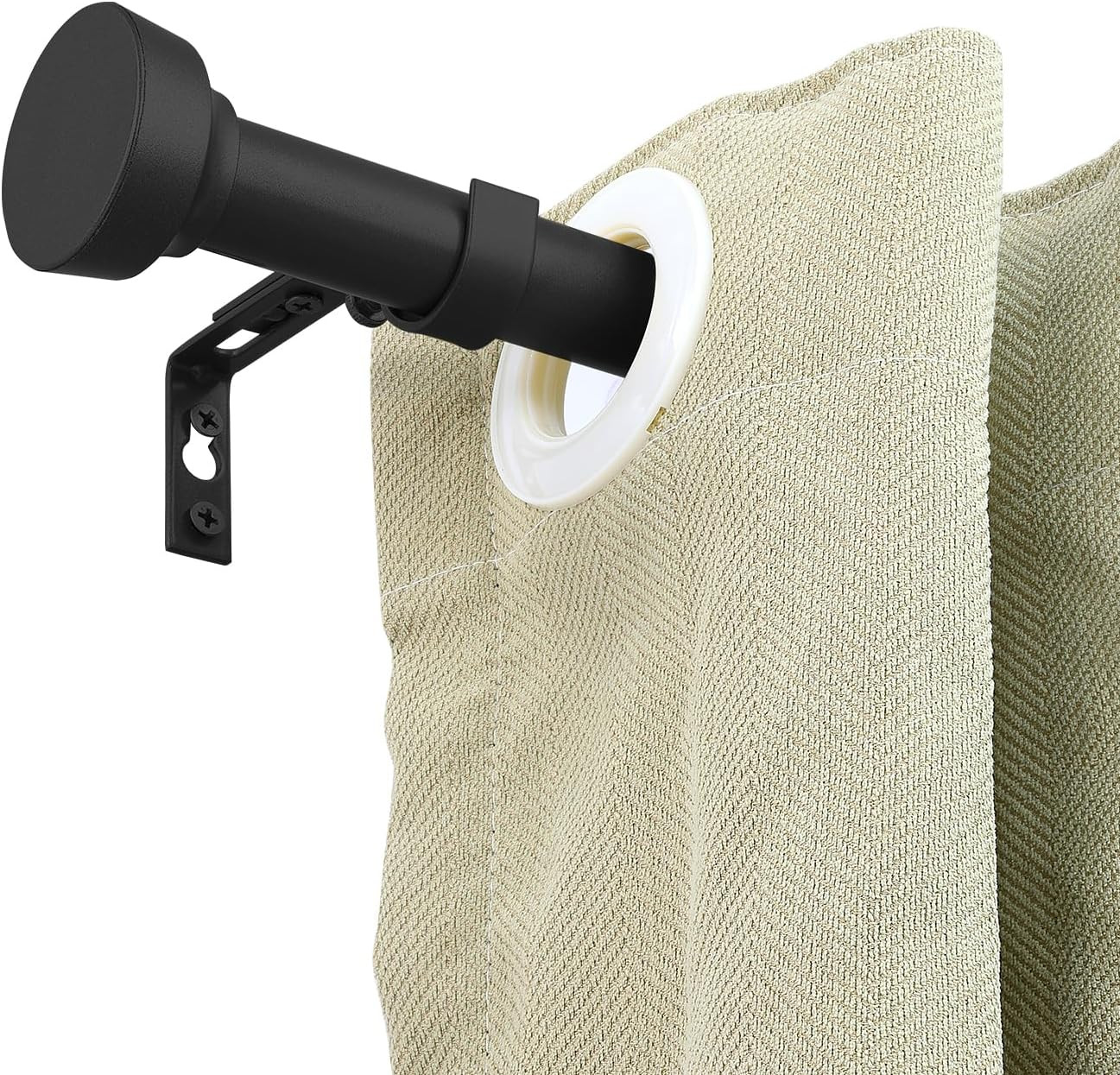 Curtain Rods for Windows 66 to 120 Inch(5.5-10 Feet),Black 1” Diameter Drapery
