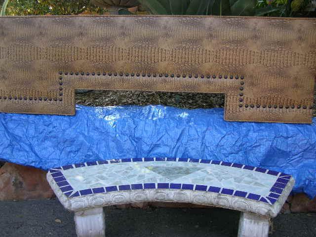 WIDOW TREATMENT UPHOLSTERED CUSTOM MADE CORNICE BOARD FAUX ALLIGATOR NAILHEAD