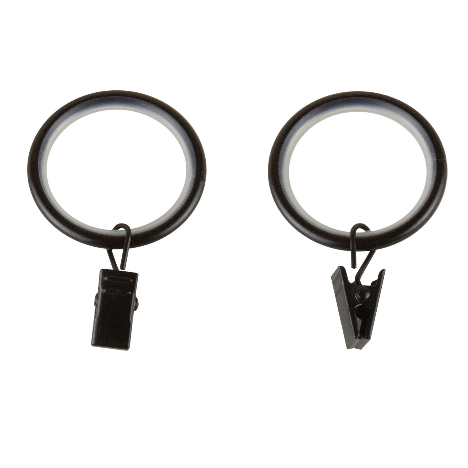 New 10 pcs Noise – Cancelling Curtain Rings w/ Clips 1-1/4″ ID (5 colors)