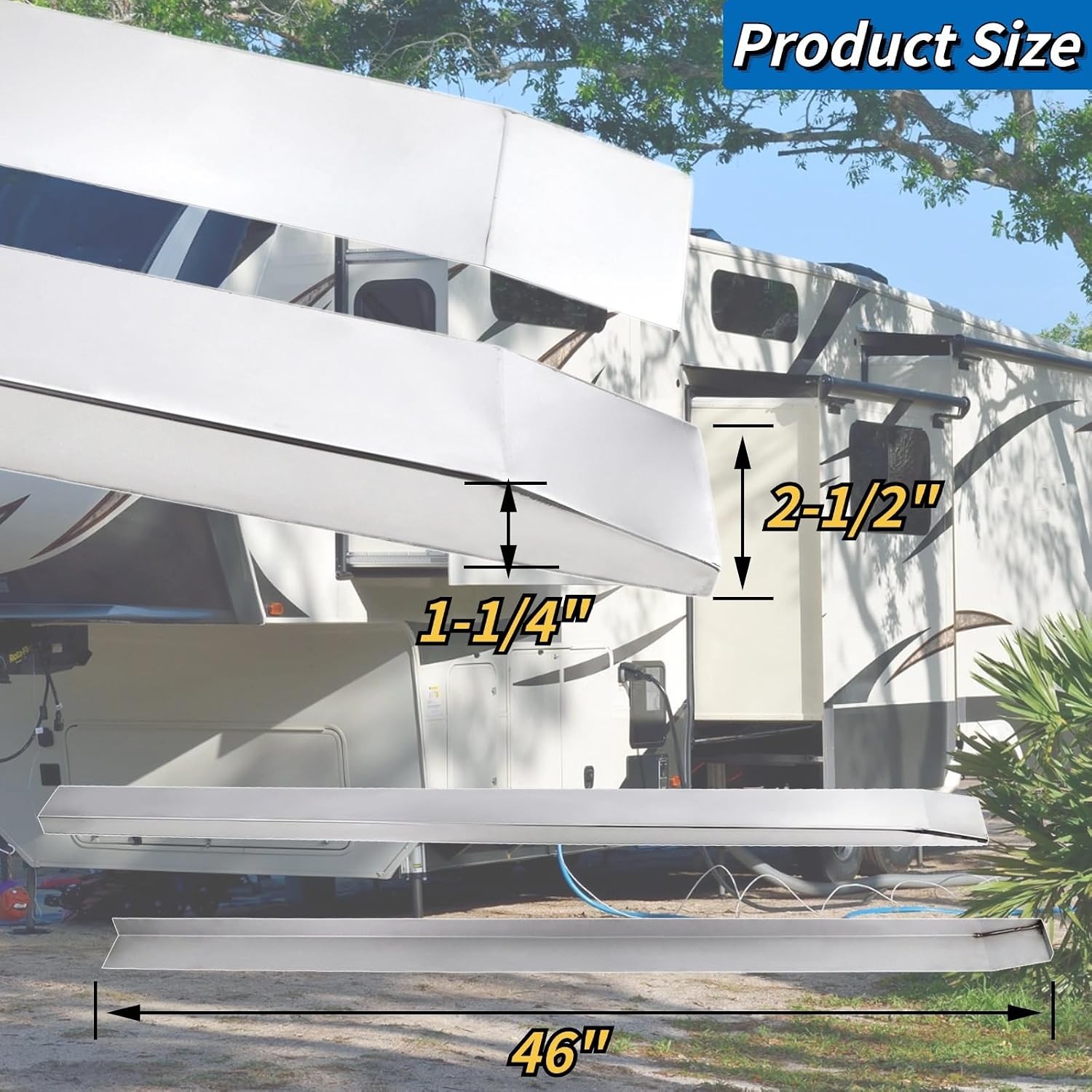 Stainless Steel RV Corner Protector Slide Out Ski Set Floor Saver Edge Protector