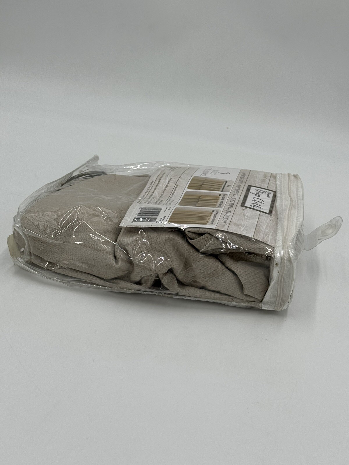 Beige Window Curtain Panel Valance Removable Rings Mecantile Drop Cloth 63″
