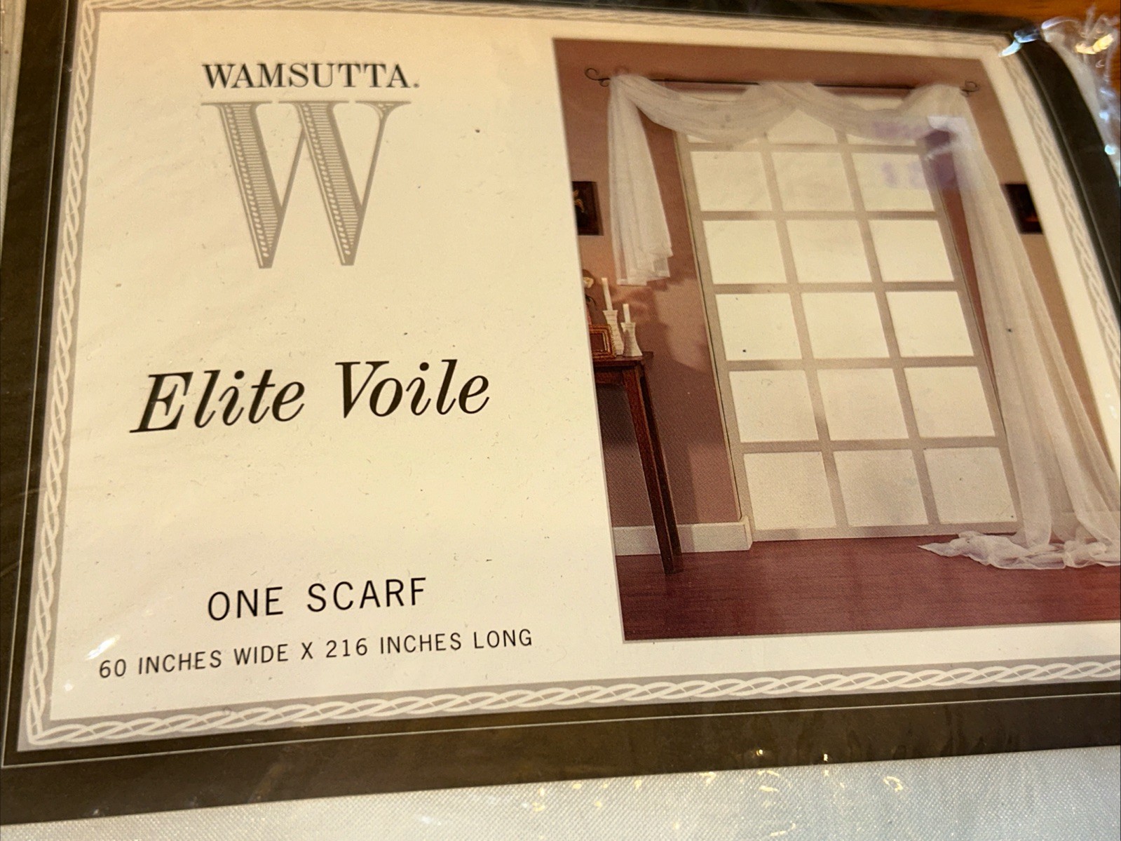 Wamsutta Elite Voile Window Scarf 60” x 216” Eggshell Color NIP One Scarf