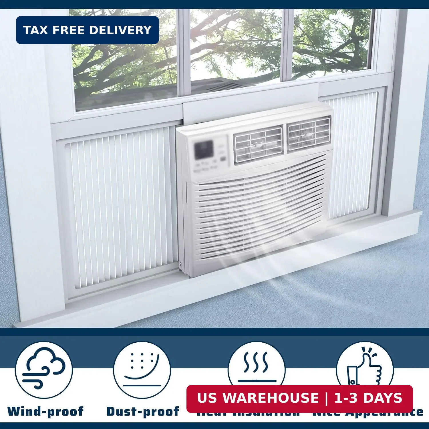 Window AC Side Panels Kit Extra Wide Window AC Sides 17″ H x 19-1/4″ W