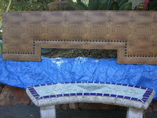 WIDOW TREATMENT UPHOLSTERED CUSTOM MADE CORNICE BOARD FAUX ALLIGATOR NAILHEAD