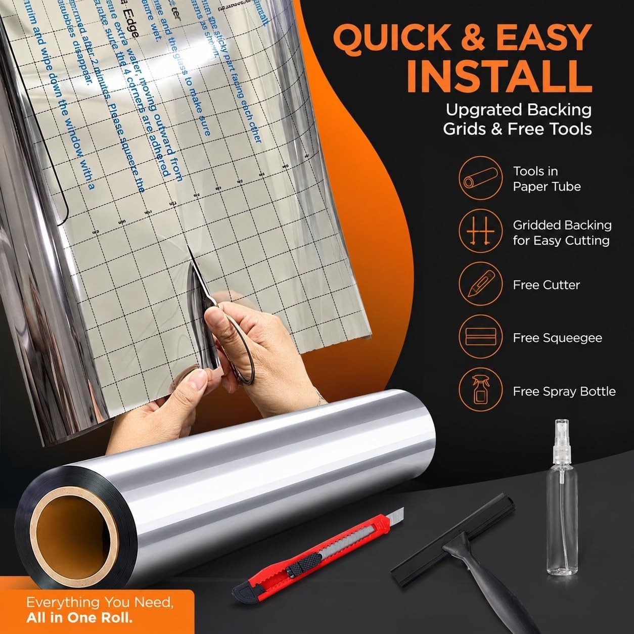 Upgraded One Way Window Privacy Film Sun Heat Blocking, Reflective Mirror Win…