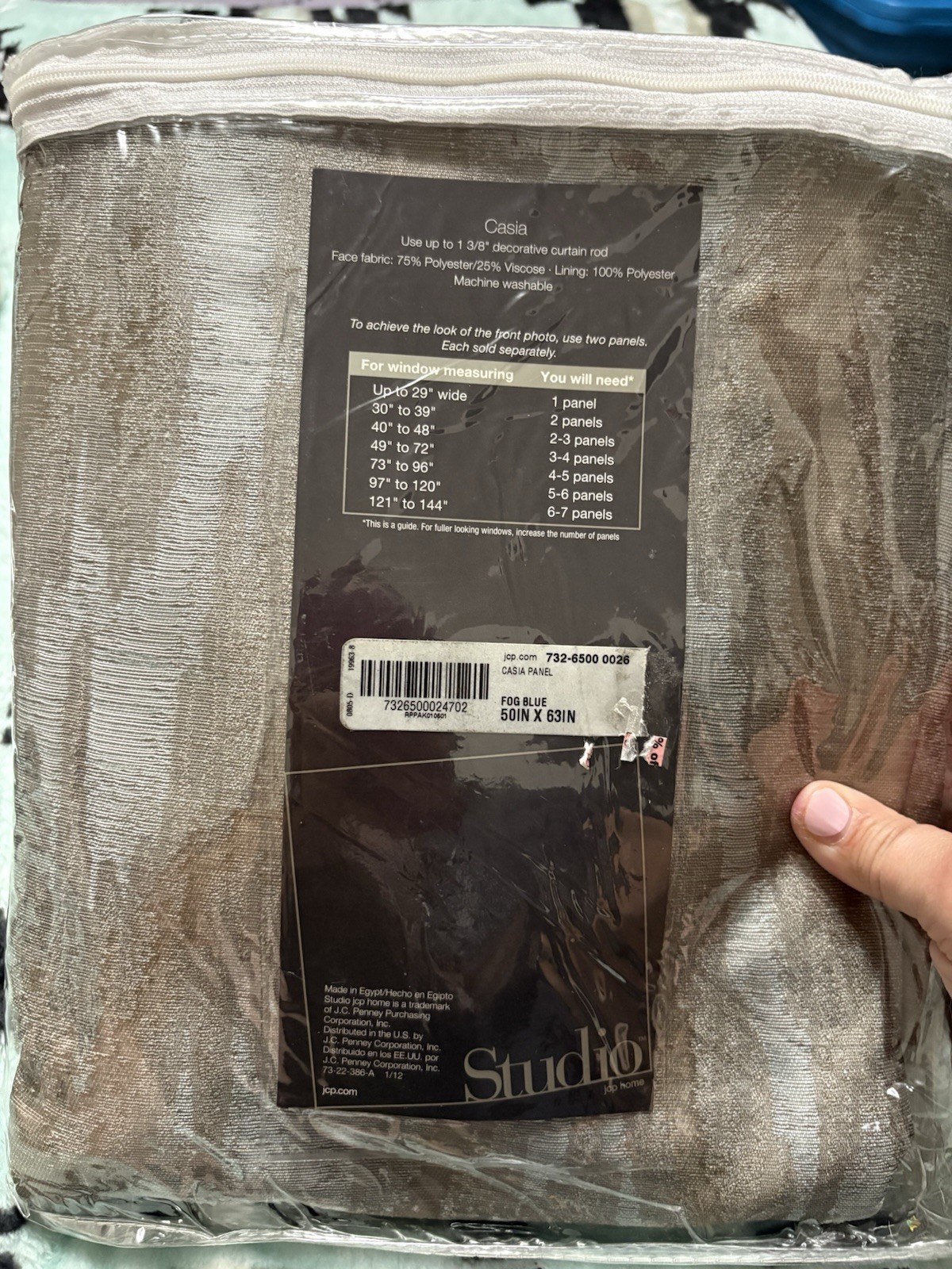 (2) JCP Home Studio Grommet Curtain Panels 63” New In Packs
