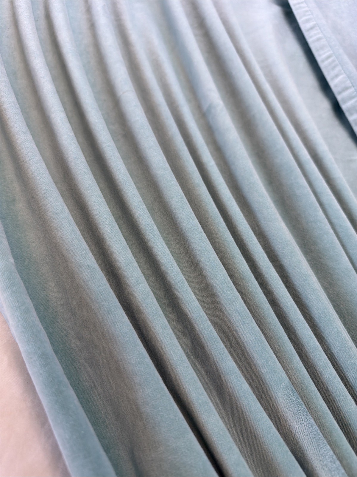 IKEA Sanela Velvet Curtains 2 Panels 100% Cotton Aqua 55×98 60418905