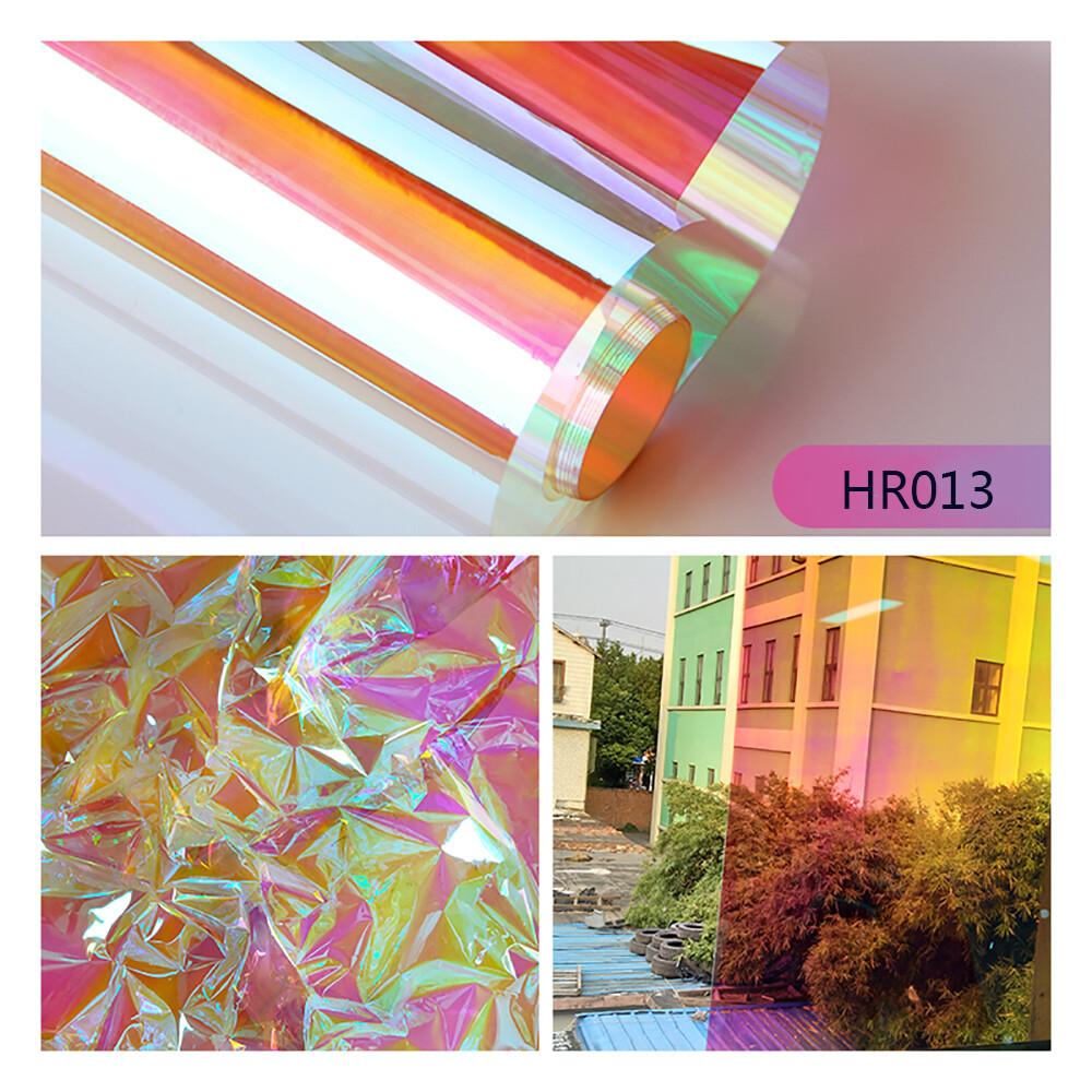 Rainbow Iridescent Window Film Home Mall Glass Decoration Tint Adhesive 152x50cm