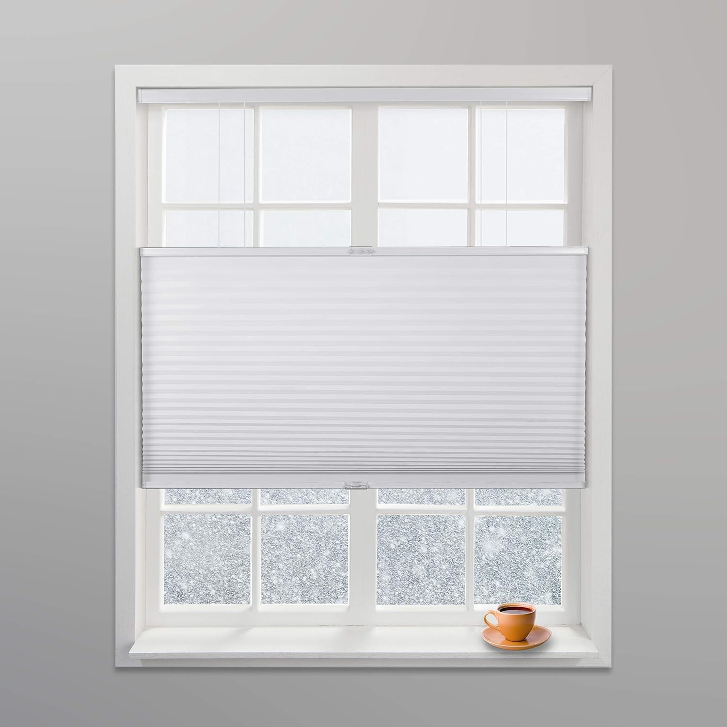 White Light Filtering Top Down Bottom Up Deluxe Cordless Cellular Shades –