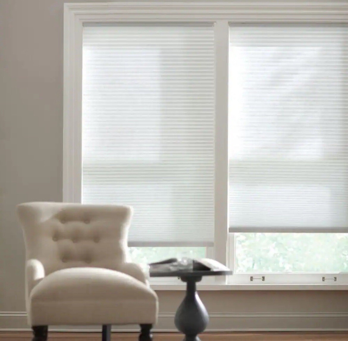 2) Cordless Light Filtering Cellular Shades 30.375” x 48” Snow Drift *2-Pack*