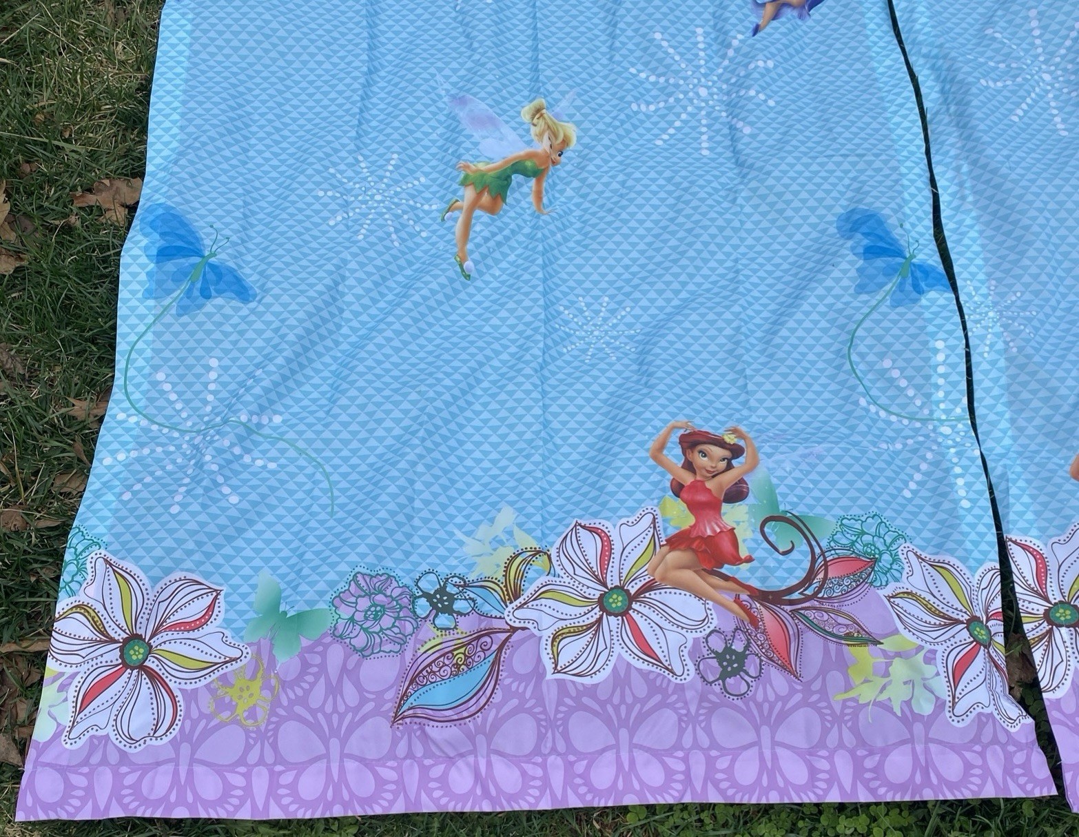 Disney Fairies Decorative Curtain 50″ X 17″ TINK Tinkerbell Fairies 2-64×41 EUC