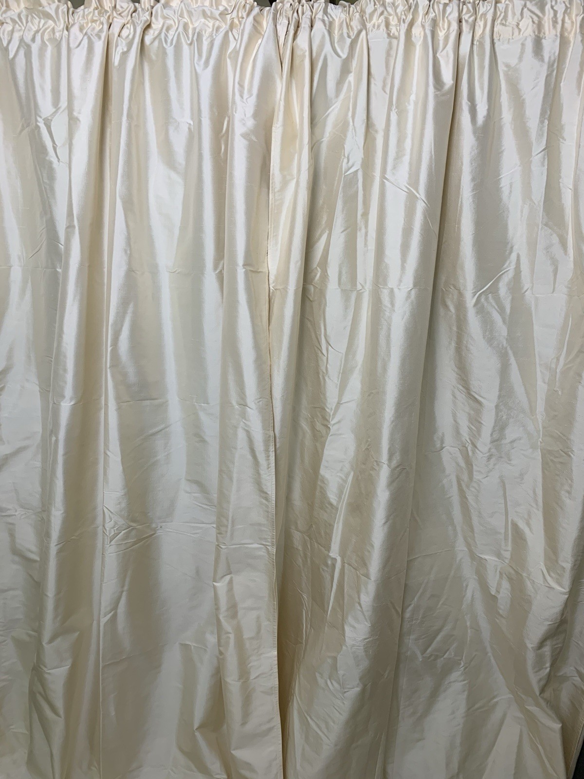 Company Store 100% SILK Curtains Drape Panels Sateen Creme Brule – 44″ X 84″ (3)