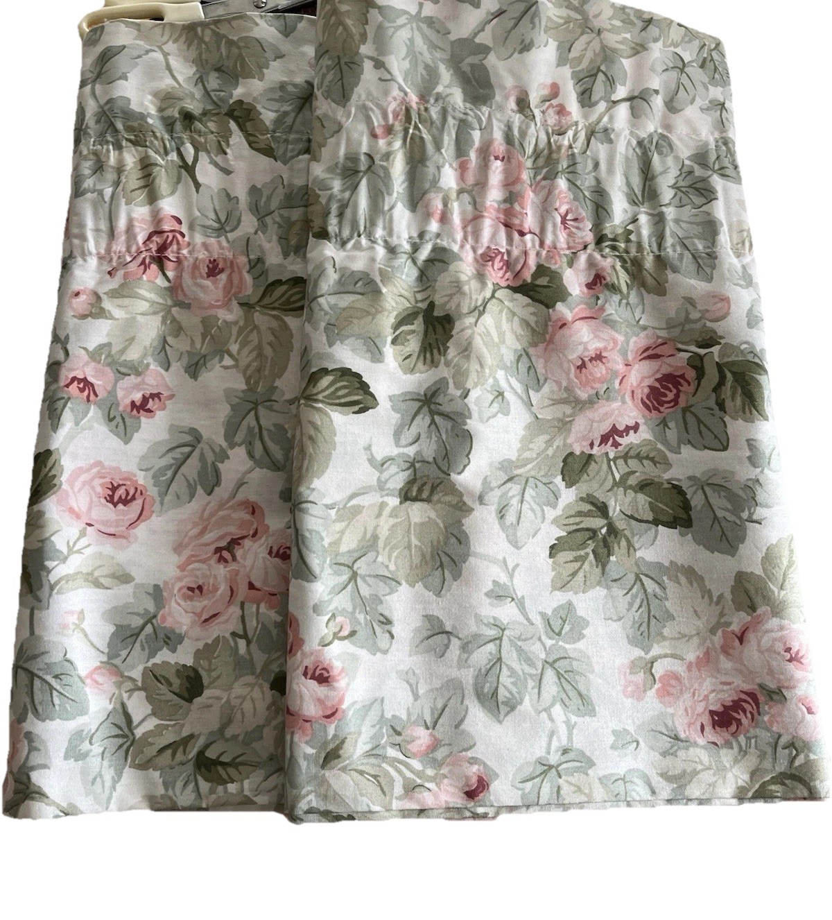 2 Laura Ashley Cottage Rose Valances Pink Green Floral Cotton Blend 84×18