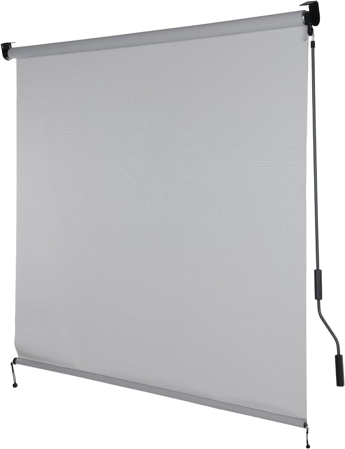 5% Openness Cordless Solar Fabric Roller Shade, 6’W X 8’H Sun Shade for Outdoor