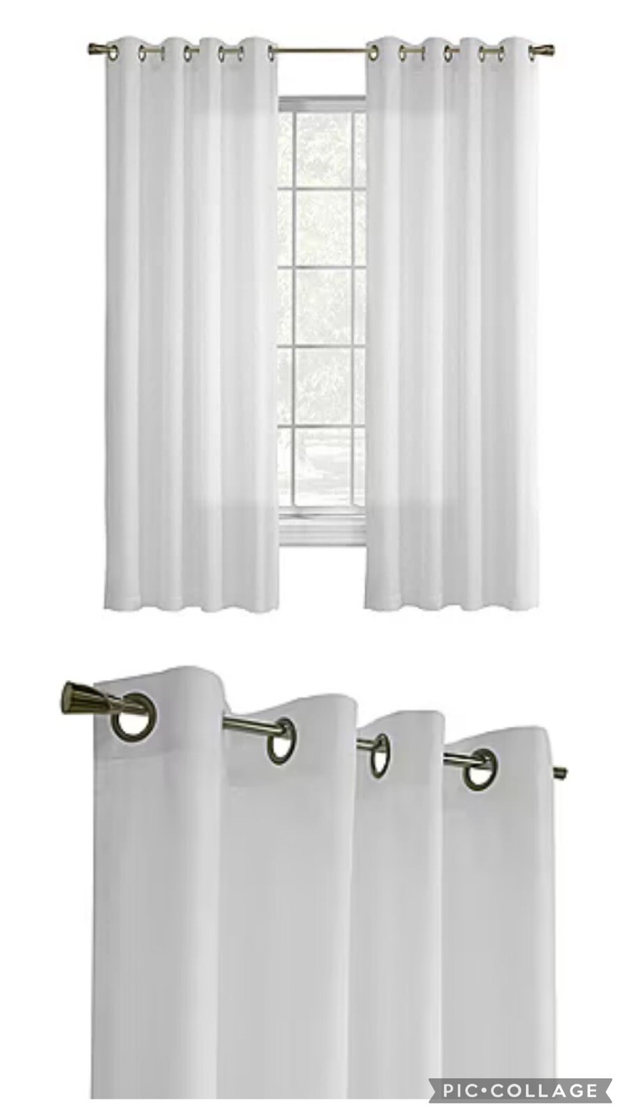 ThermaVoile White 54” x 72” Rhapsody Lined Grommet Curtain Panel NWT 🆓📦