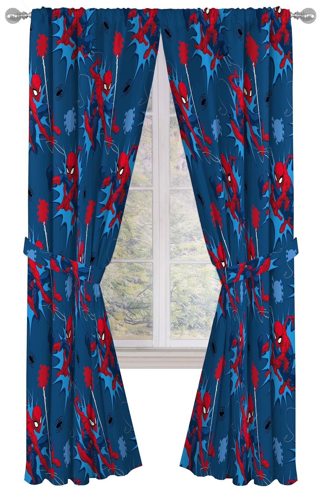 Kids Window Drapes – 4 Piece Curtain Set Includes 2 Tiebacks, Beautiful Beddi…
