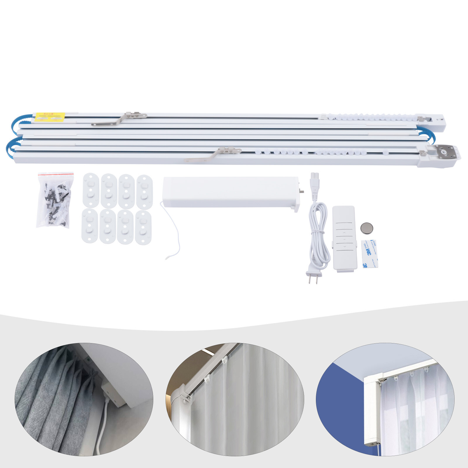 Smart Curtains System Electric Curtain Rod Track Rail Remote Controlled Drapery