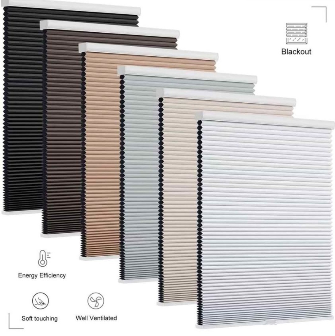 White Cordless Cellular Shade Blackout Honeycomb Pull Down Pleated 19″ W x 36″