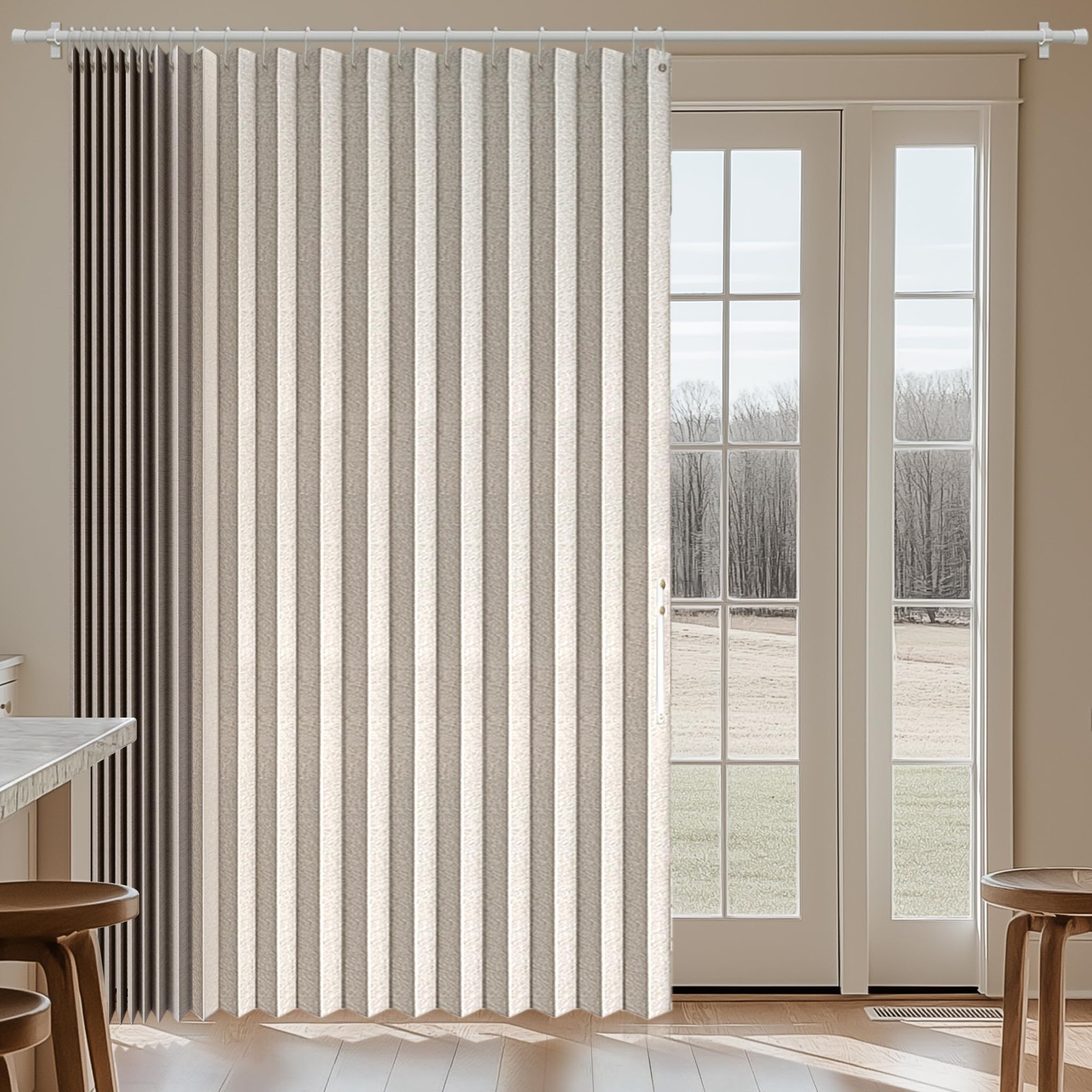 100% Blackout Curtains Patio Door Curtain Accordion Door Sliding Door Curtain…