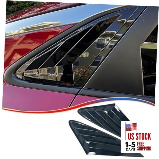 Window Louver， 2Pcs Side Vent Window Louvers for 2021-2025 KIA K5 Bright Black