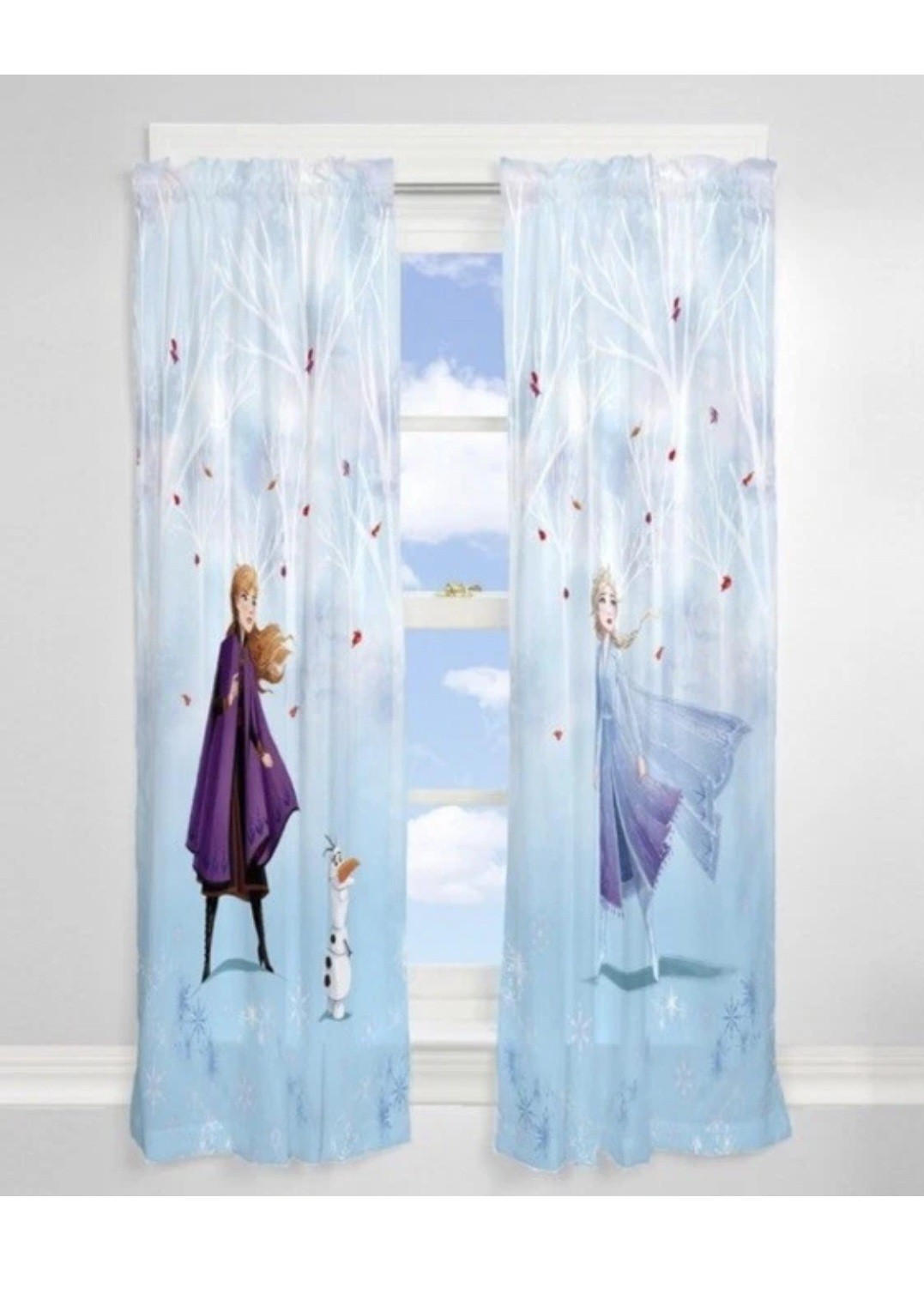 Disney Princess Frozen 2 Window Curtain Panels (2) Drapes 41”x 63” Each Panel
